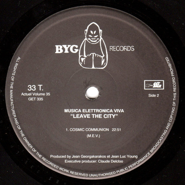 Musica Elettronica Viva : Leave The City (LP, Album, RE, 180)