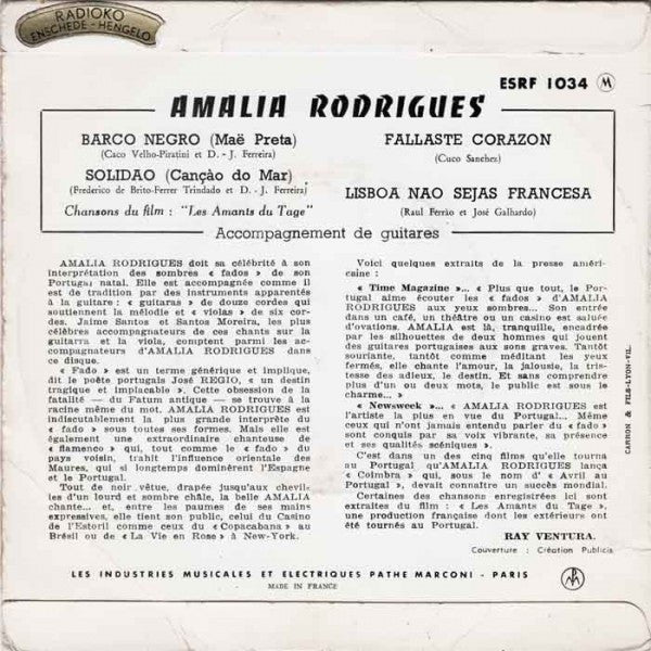 Amália Rodrigues : Les Amants Du Tage (7", EP)