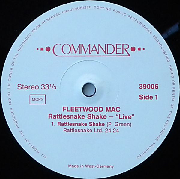 Fleetwood Mac : Rattlesnake Shake - "Live" (LP)
