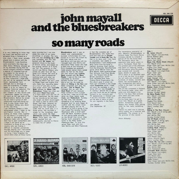 John Mayall & The Bluesbreakers : So Many Roads (LP, Comp, Mono, Fli)