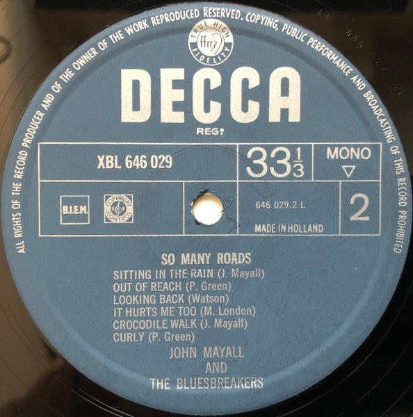 John Mayall & The Bluesbreakers : So Many Roads (LP, Comp, Mono, Fli)