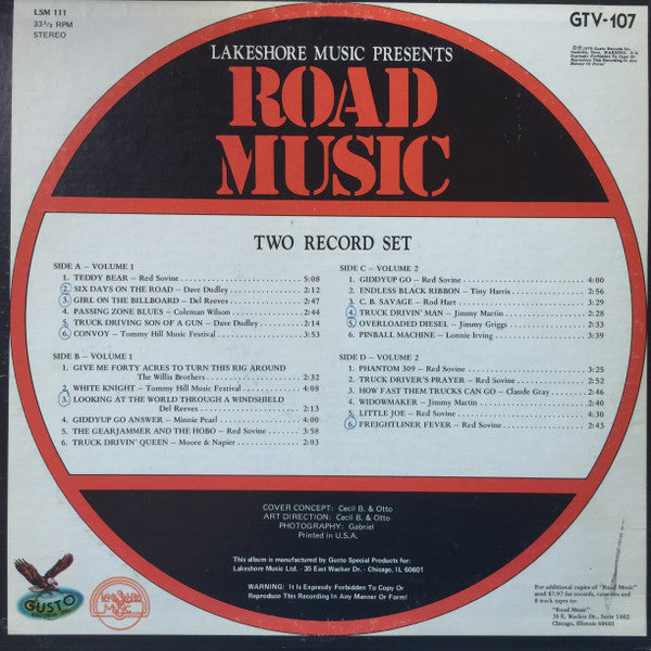 Various : Road Music - Truck Driving Songs (2xLP, Comp)