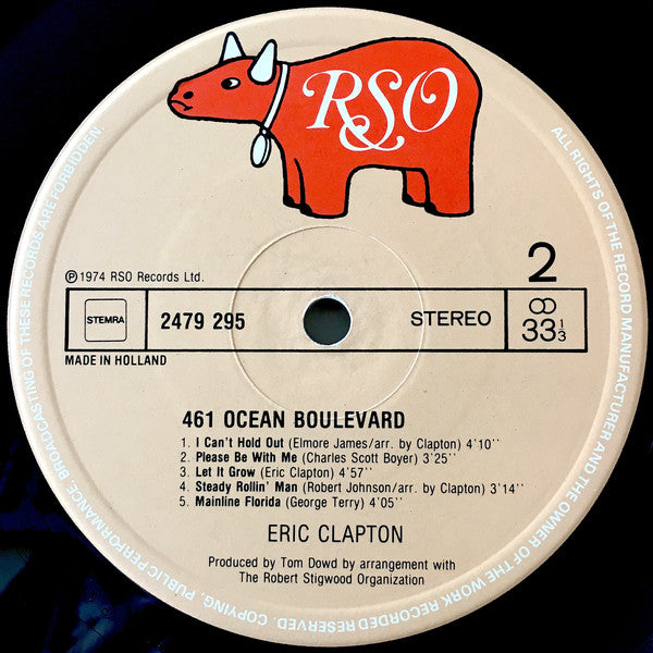 Eric Clapton : 461 Ocean Boulevard (LP, Album)