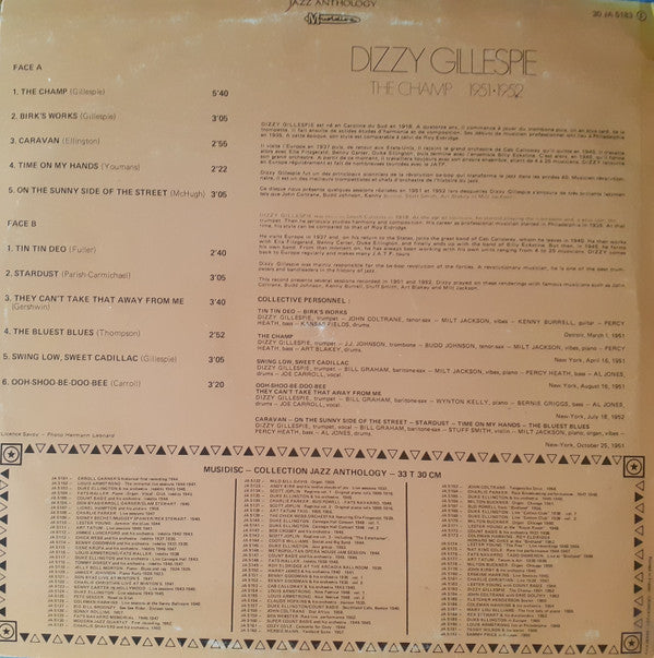 Dizzy Gillespie : The Champ 1951-1952 (LP, Comp, RE)