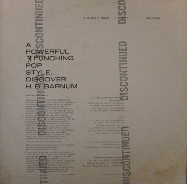 H.B. Barnum : The Big Voice Of Barnum - H.B. That Is! (LP, Album, Liv)