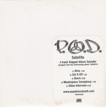 P.O.D. : Satellite (4 Track Snippet Album Sampler) (CD, Enh, Promo, Smplr)