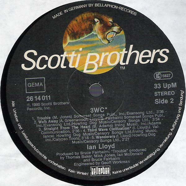 Ian Lloyd : 3WC* (LP, Album)