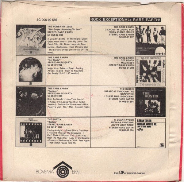 Rare Earth : In Bed (7", Single, Red)