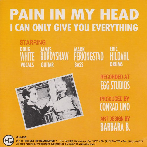 Sinister Six : Pain In My Head (7")