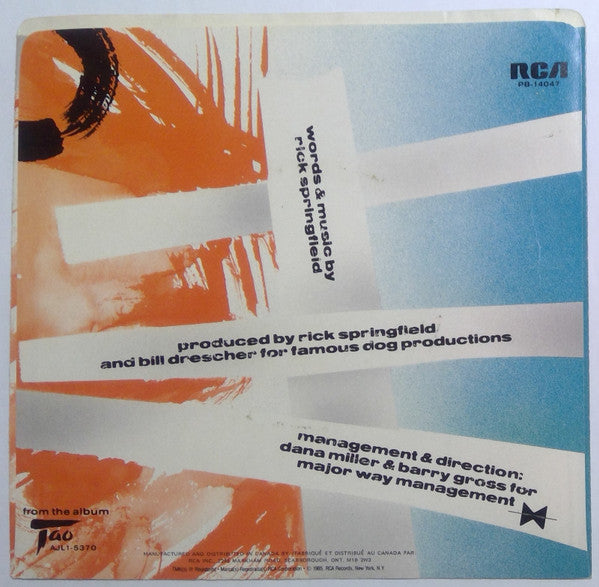 Rick Springfield : Celebrate Youth (7", Single)