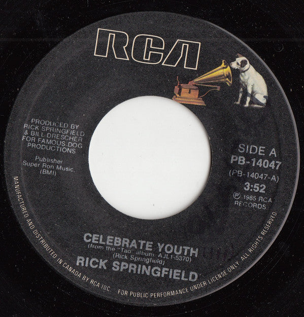Rick Springfield : Celebrate Youth (7", Single)