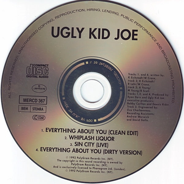 Ugly Kid Joe : Everything About You (CD, Single)