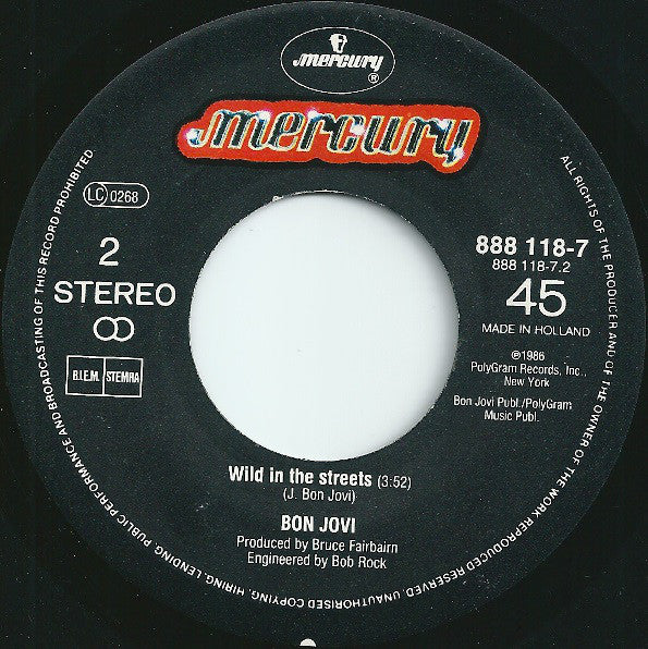 Bon Jovi : Livin' On A Prayer (7", Single)