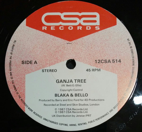 Owen Iblaka Ellis & Winston Bell / Owen Iblaka Ellis : Ganja Tree / Dancehall (12")