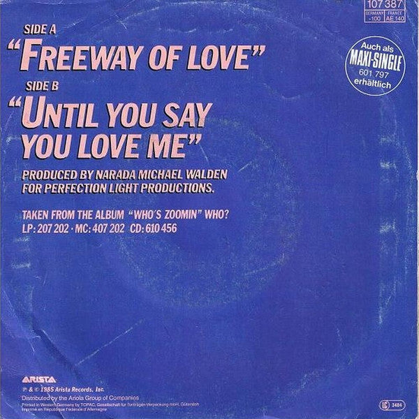 Aretha Franklin : Freeway Of Love (7", Single)