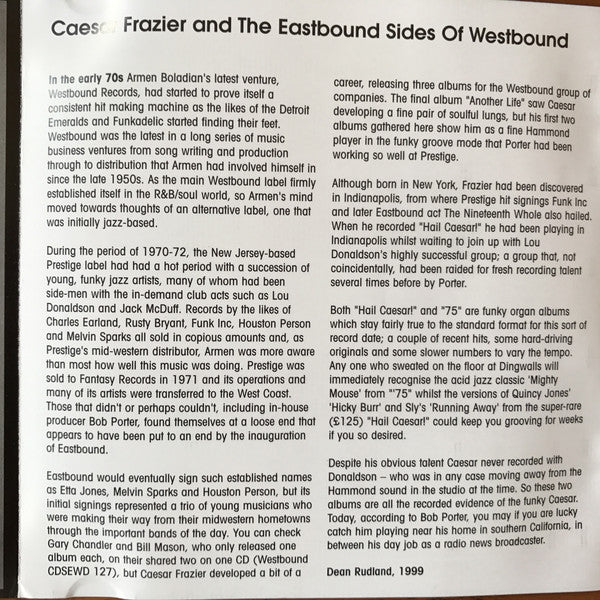 Caesar Frazier : Hail Caesar! / '75 (CD, Album, Comp)