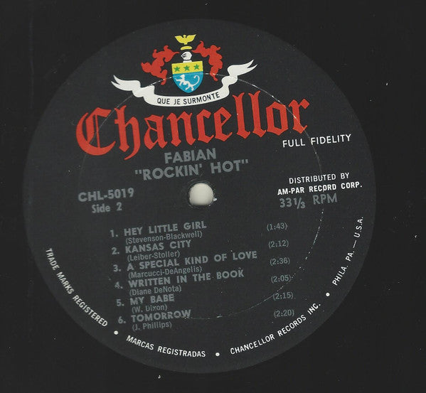 Fabian (6) : Rockin' Hot (LP, Album, Mono)