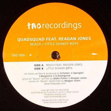 Quadsquad Feat. Reagan Jones : Reach / Little Shaker Boys (12")