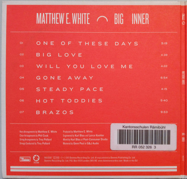 Matthew E. White : Big Inner (CD, Album, Gat)
