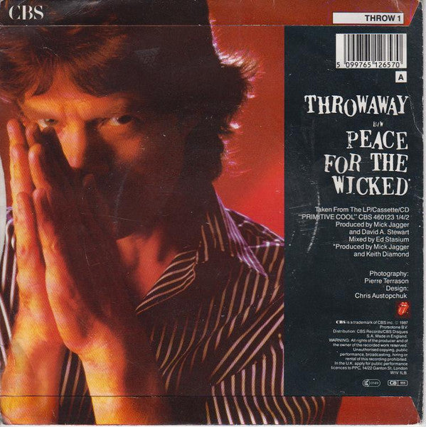 Mick Jagger : Throwaway (7", Single)