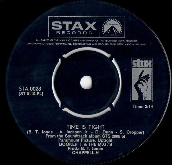 Booker T and The MG's* : Time Is Tight (7", Single)