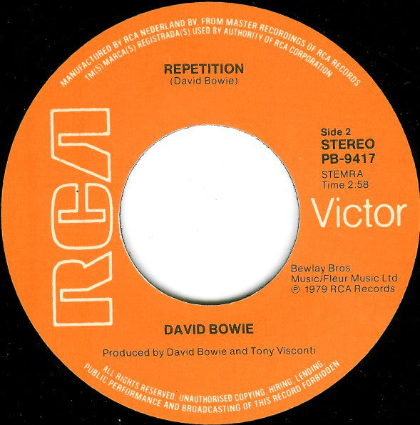 David Bowie : Yassassin (7", Single)