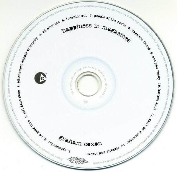 Graham Coxon : Happiness In Magazines (CD, Album, Copy Prot., Promo)