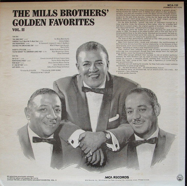 The Mills Brothers : Golden Favorites Vol. 2 (LP, Comp, RE)