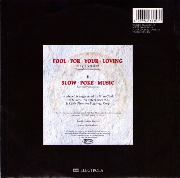 Whitesnake : Fool For Your Loving (7", Single)