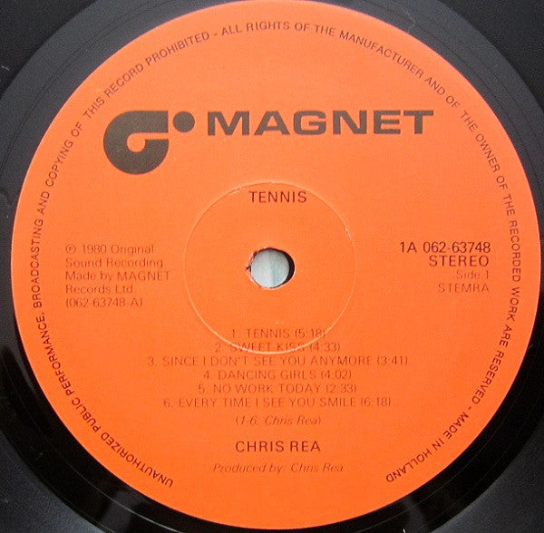 Chris Rea : Tennis (LP, Album, Ora)