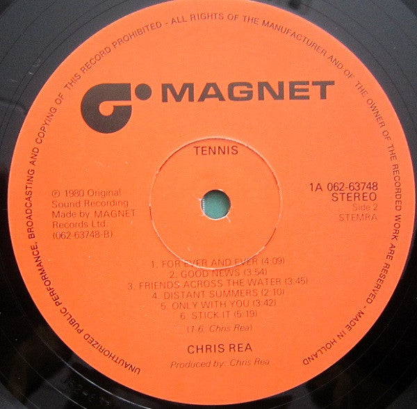Chris Rea : Tennis (LP, Album, Ora)