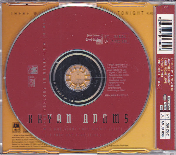 Bryan Adams : There Will Never Be Another Tonight (CD, Maxi)