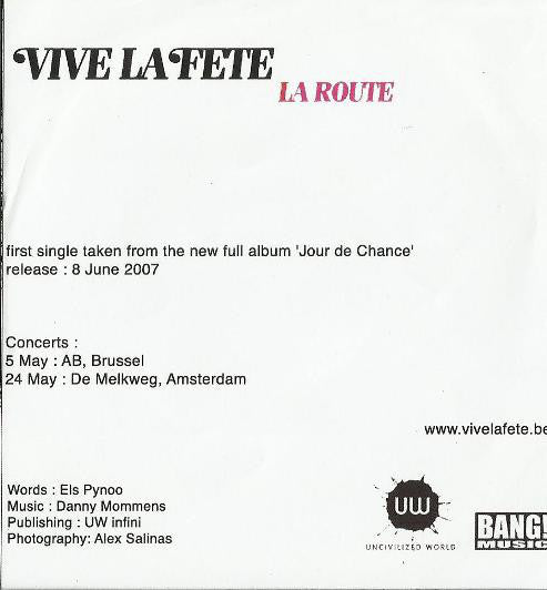Vive La Fête! : La Route (CDr, Single, Promo)