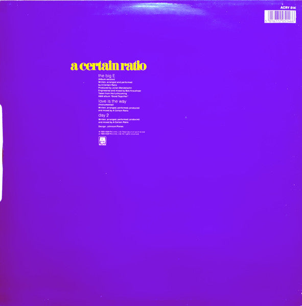 A Certain Ratio : The Big E (12", Single)
