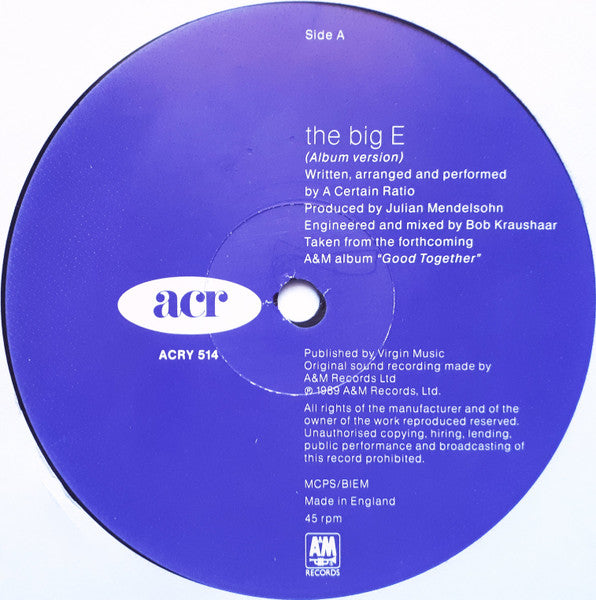 A Certain Ratio : The Big E (12", Single)