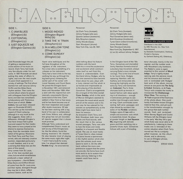 The Ellington All Stars : In A Mellow Tone (LP, Album)