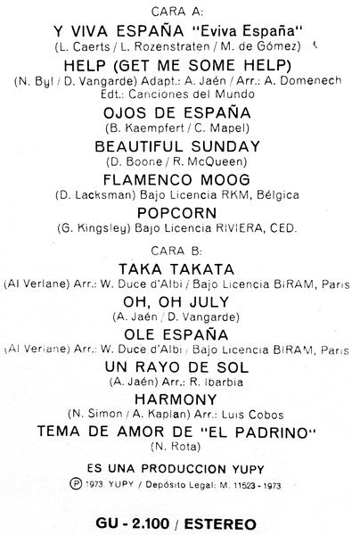 Unknown Artist : Benidorm 73  (LP, Comp)