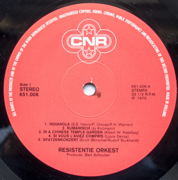 Het Resistentie Orkest : Uitvoering Van Diverse Werken In De Haarlemse Toneelschuur Op 2-VII-1974 (LP)