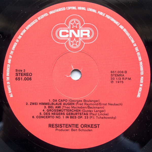 Het Resistentie Orkest : Uitvoering Van Diverse Werken In De Haarlemse Toneelschuur Op 2-VII-1974 (LP)