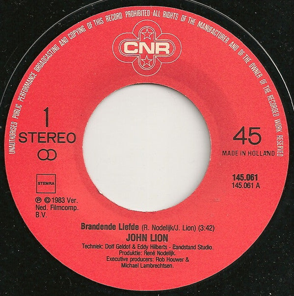 John Lion* : Brandende Liefde (7", Single)