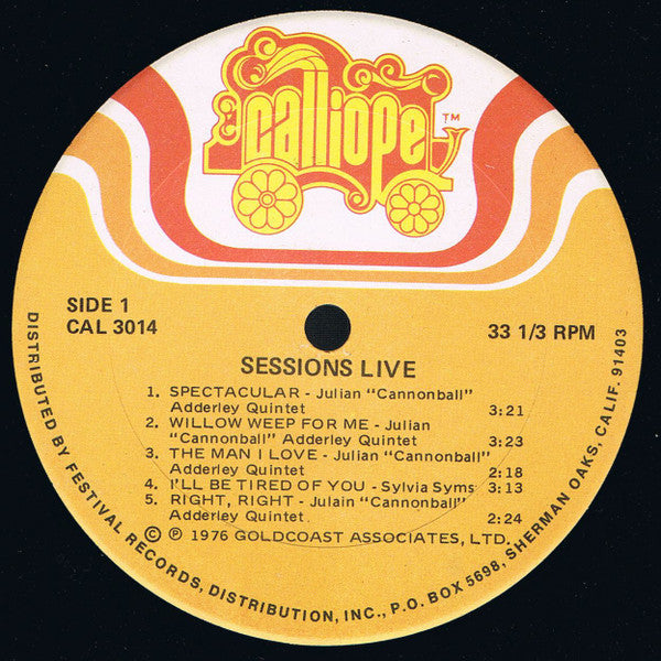 Cannonball Adderley / Buddy Collette : Sessions, Live (LP, Comp)