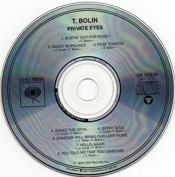 Tommy Bolin : Private Eyes (CD, Album, RE)
