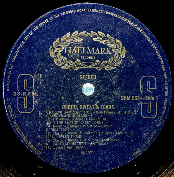 Blood, Sweat And Tears : Blood, Sweat & Tears (LP, Album, RE)