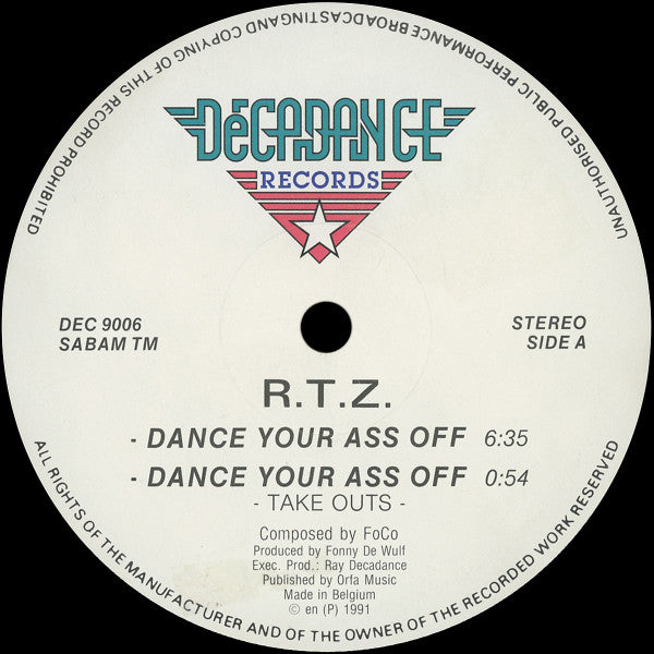 R.T.Z. : Dance Your Ass Off (12")