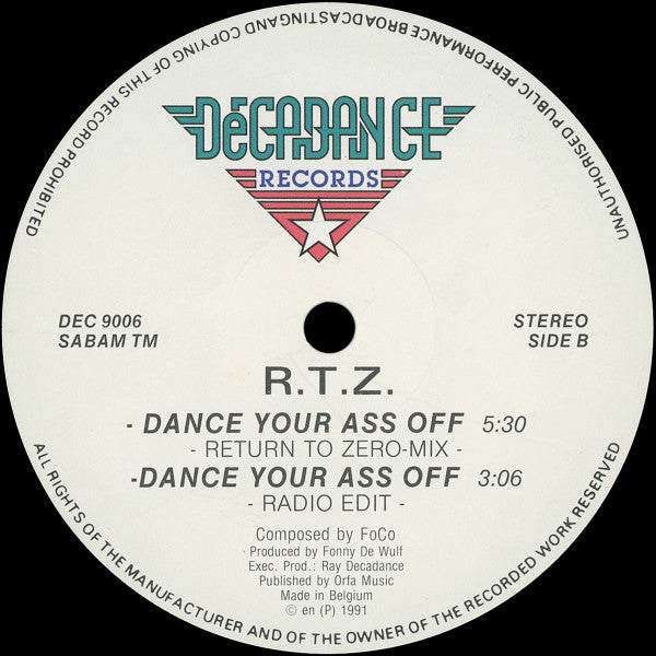 R.T.Z. : Dance Your Ass Off (12")