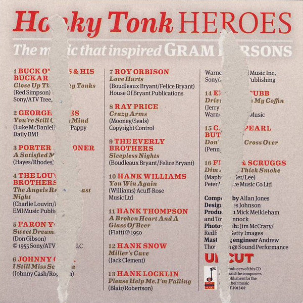 Various : Honky Tonk Heroes (The Music That Inspired Gram Parsons) (CD, Comp, Car)