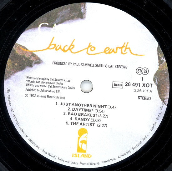 Cat Stevens : Back To Earth (LP, Album)