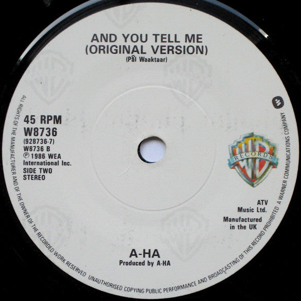 a-ha : Train Of Thought (Remix) (7", Single, Pap)