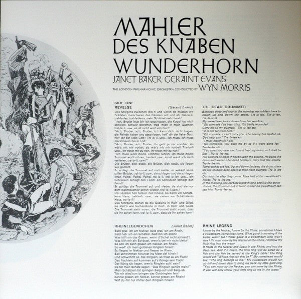 Gustav Mahler - Janet Baker, Geraint Evans, London Philharmonic Orchestra Conducted By Wyn Morris : Des Knaben Wunderhorn (LP, RE)