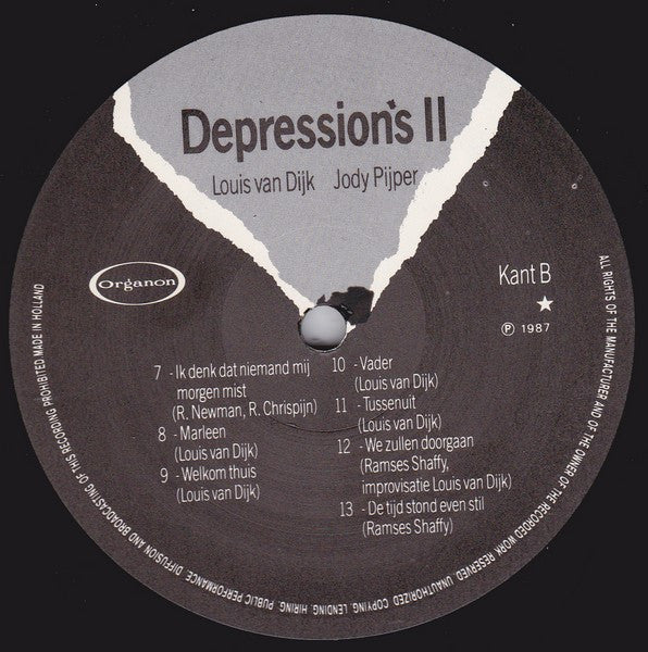 Louis van Dijk & Jody Pijper : Depressions II (LP)